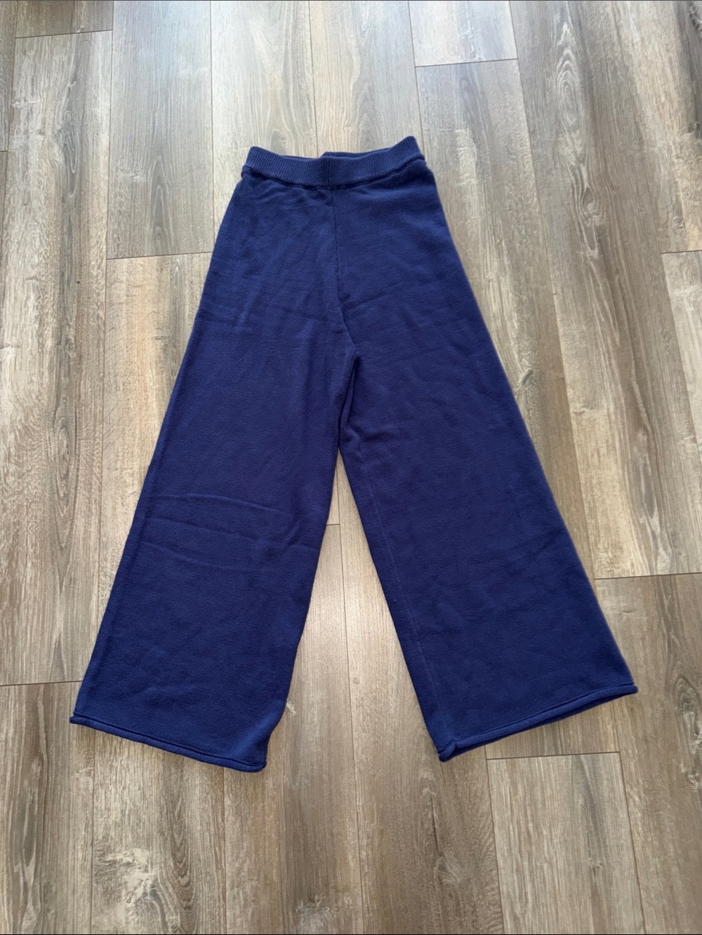 white birch Women's Wide-Leg Knit Pants in Navy